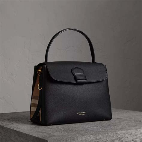 burberry medium grainy leather and house check tote bag review|Burberry leather check tote.